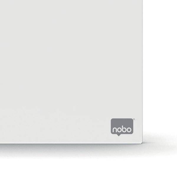 Minimalistische weiße Produktbox oder Panel mit kleinem grauem "nobo""-Logo in der unteren rechten Ecke.