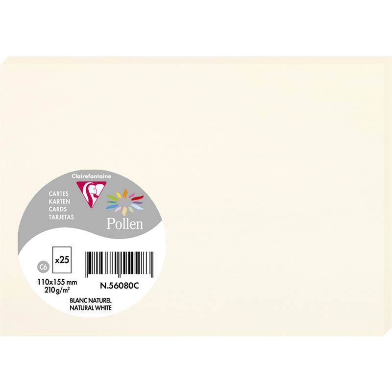 Pollen by Clairefontaine Karte C6, naturweiß