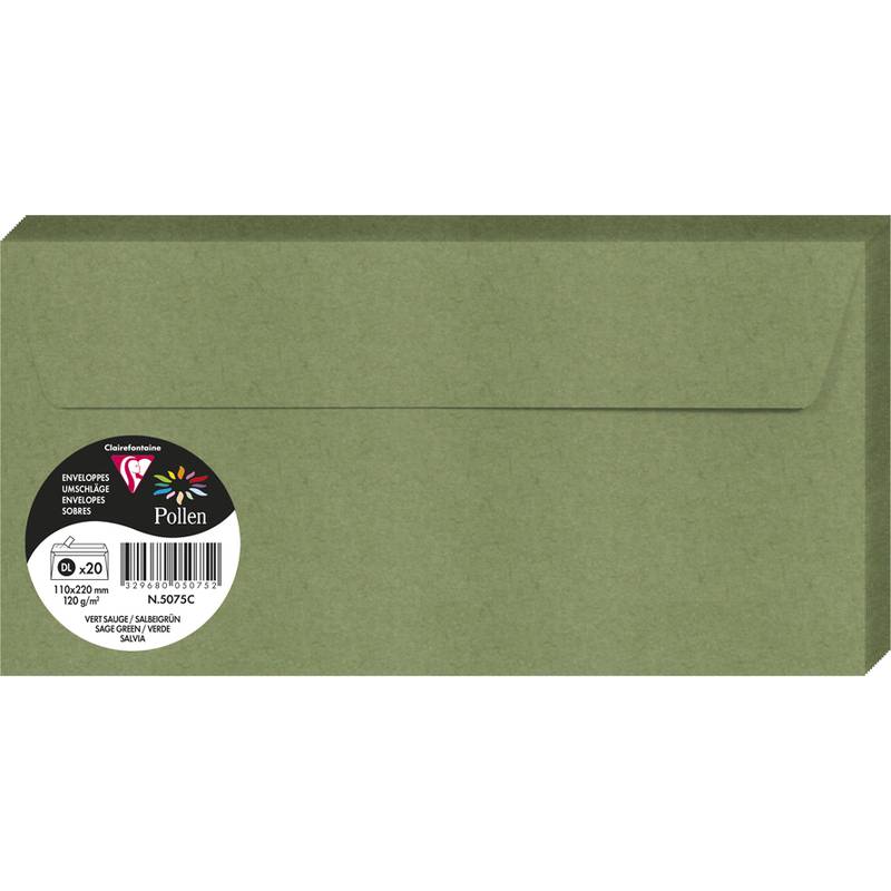Pollen by Clairefontaine Briefumschlag DL, salbeigrün