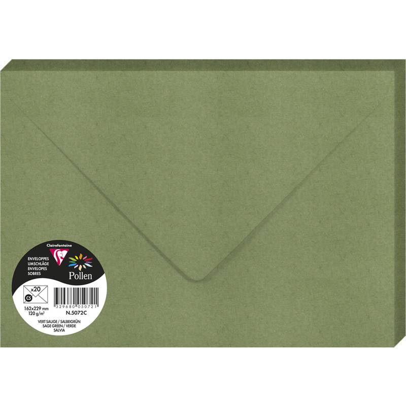 Pollen by Clairefontaine Briefumschlag C5, salbeigrün