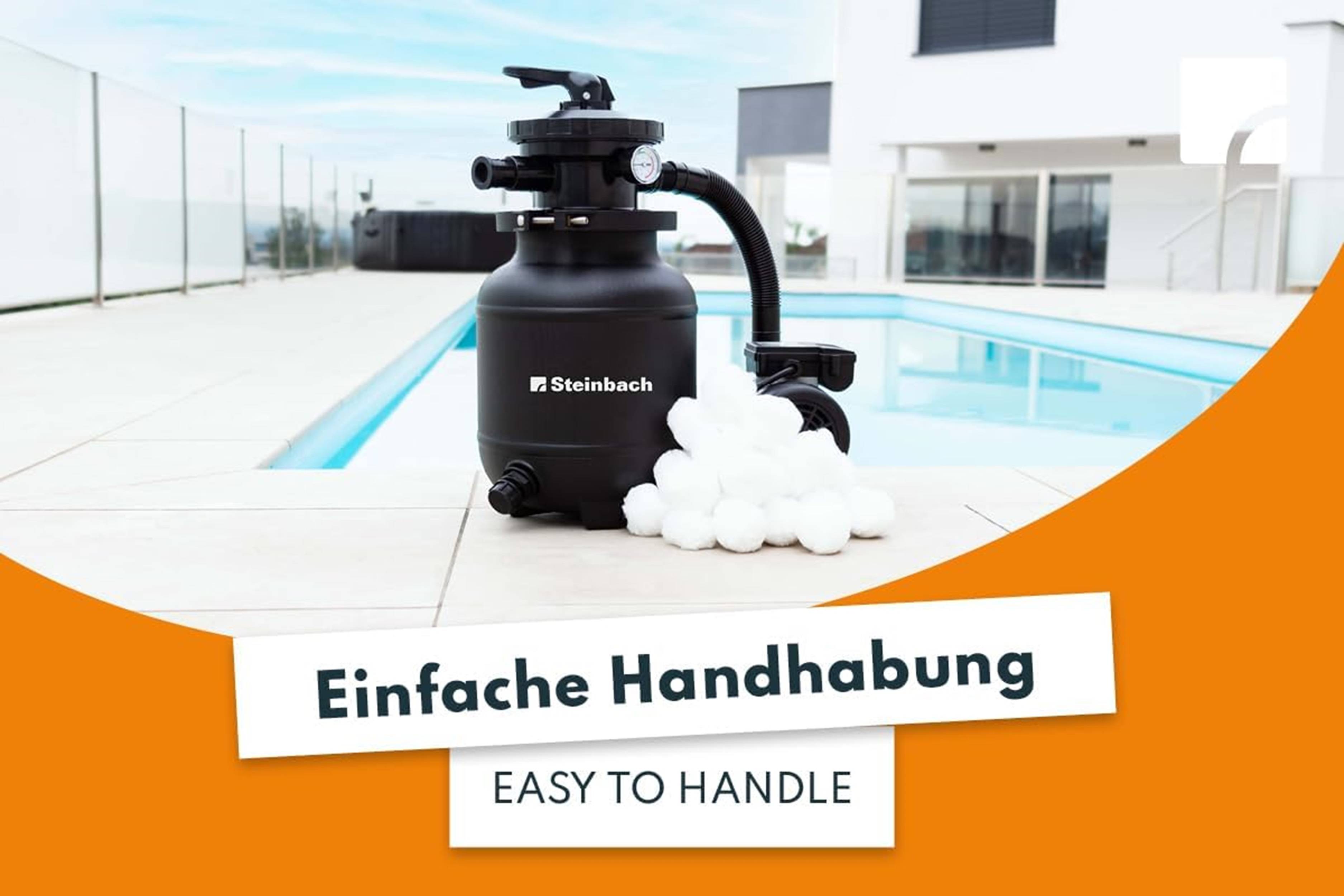 Steinbach | Filter Balls | 700 g | Reinigende Filterbälle für Pools | Kompatibel mit allen handelsüblichen Sandfilteranlagen | inkl. Filternetz
