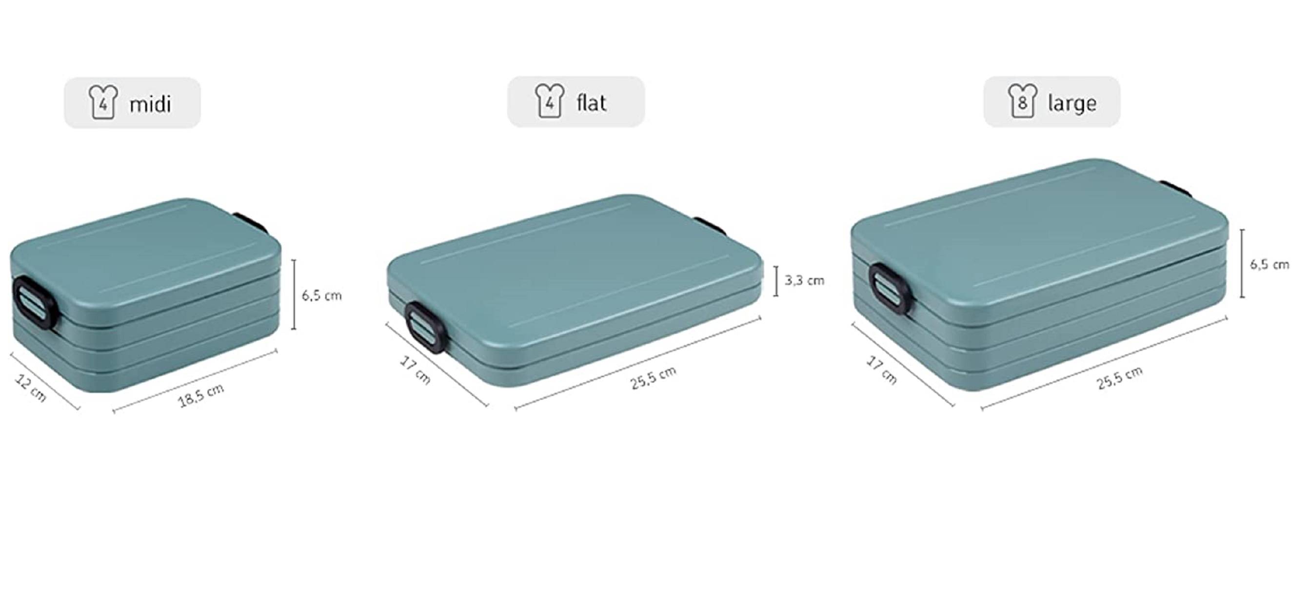 Mepal - Lunchbox Take A break midi - Brotdose mit Trennwand - Geeignet fur bis zu 4 butterbrote - 900 ml - Nordic sage