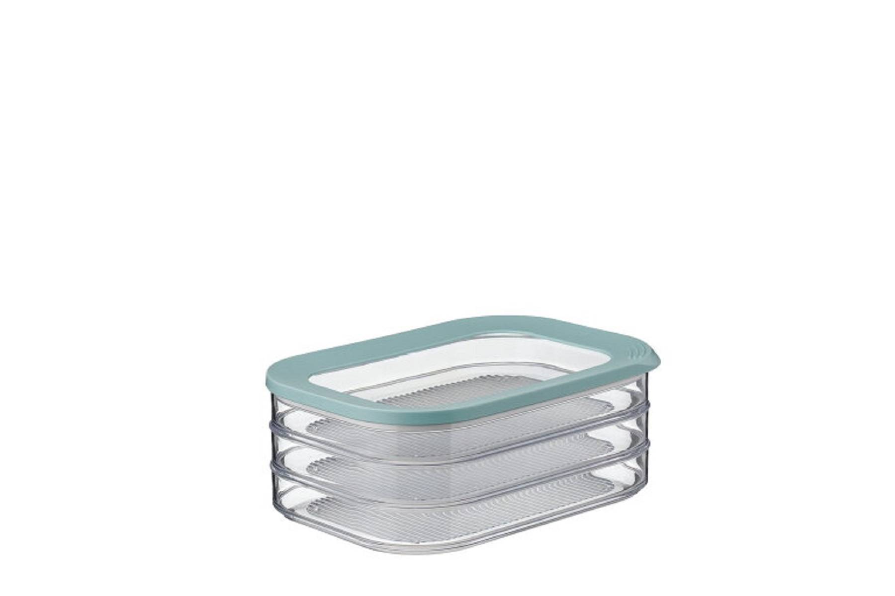 Mepal | Aufschnittdose Modula | Nordic Green Design | perfekt für Wurst & Fleisch | drei stapelbare Behälter | spülmaschinenfest | je 550 ml Fassun