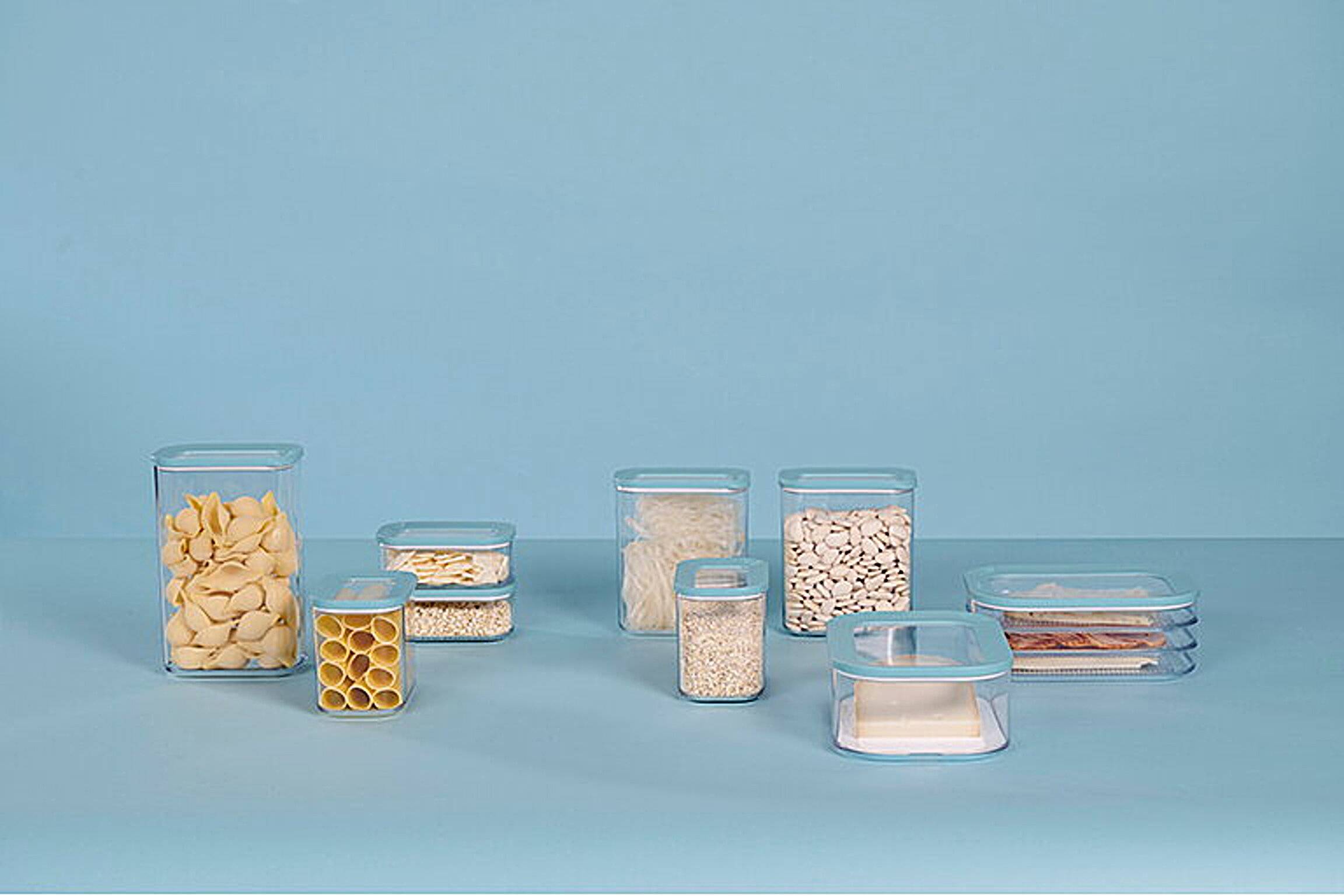 Mepal | Aufschnittdose Modula | Nordic Green Design | perfekt für Wurst & Fleisch | drei stapelbare Behälter | spülmaschinenfest | je 550 ml Fassun