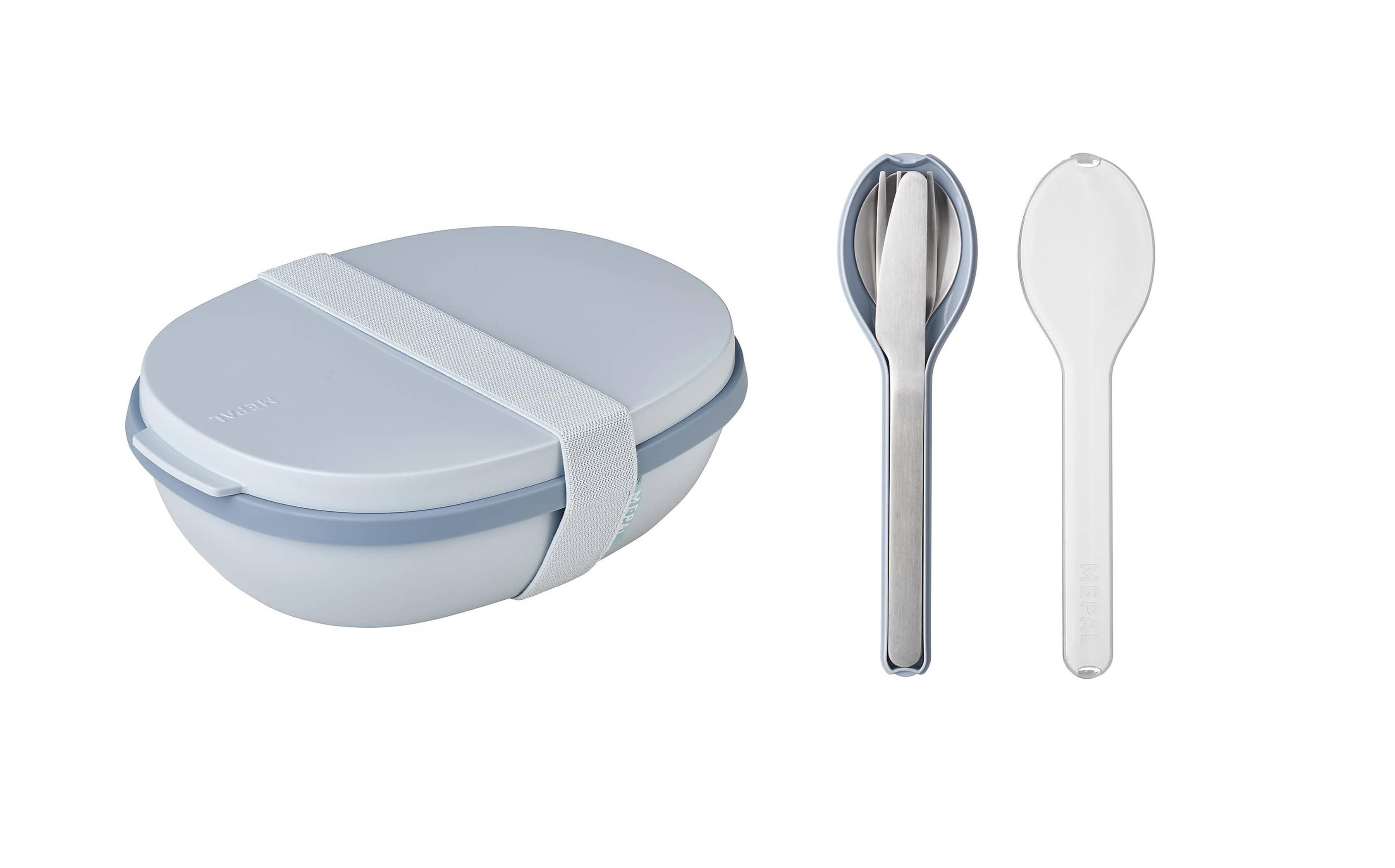 Mepal - Lunchbox Ellipse Duo to go Set - Meal Prep Box für Erwachsene & Salatbox zum Mitnehmen - Brotdose für ein gesundes Mittagessen - Ideal für