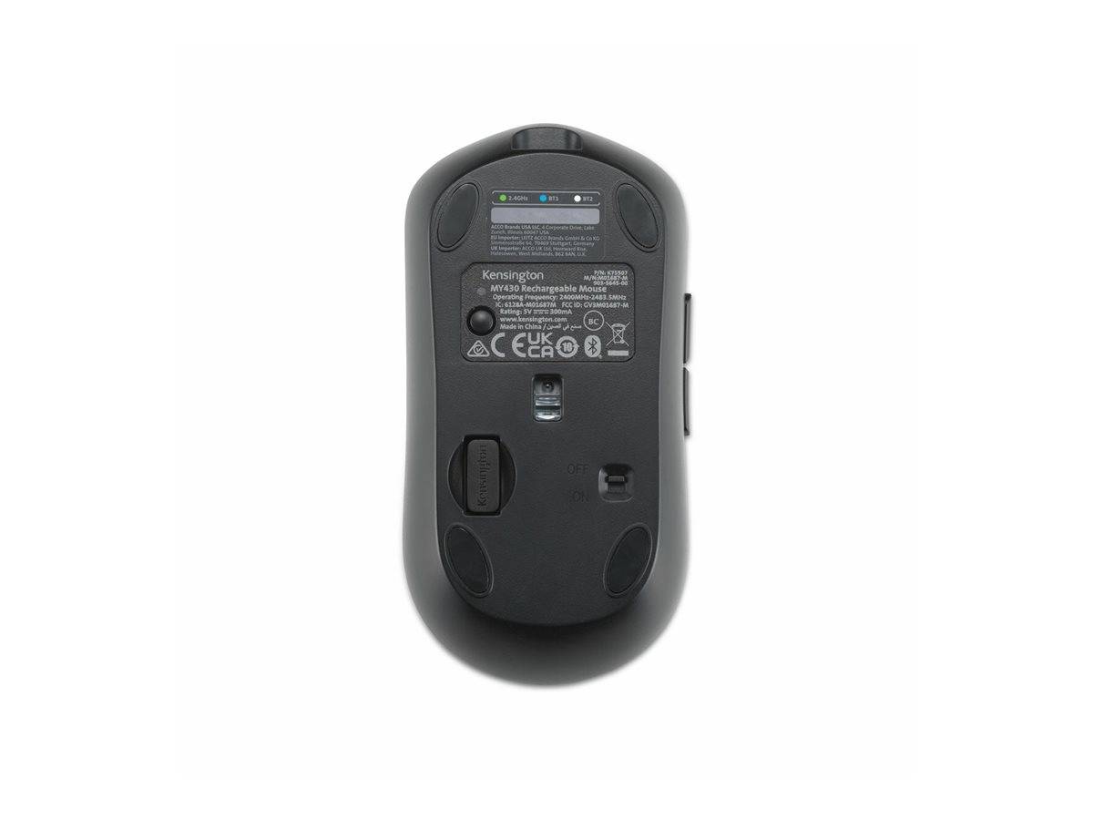 Kensington MY430 EQ - Maus - mehrere Geräte, wiederaufladbar - optisch - 6 Tasten - kabellos - 2.4 GHz, Bluetooth - kabelloser Empfänger (USB)