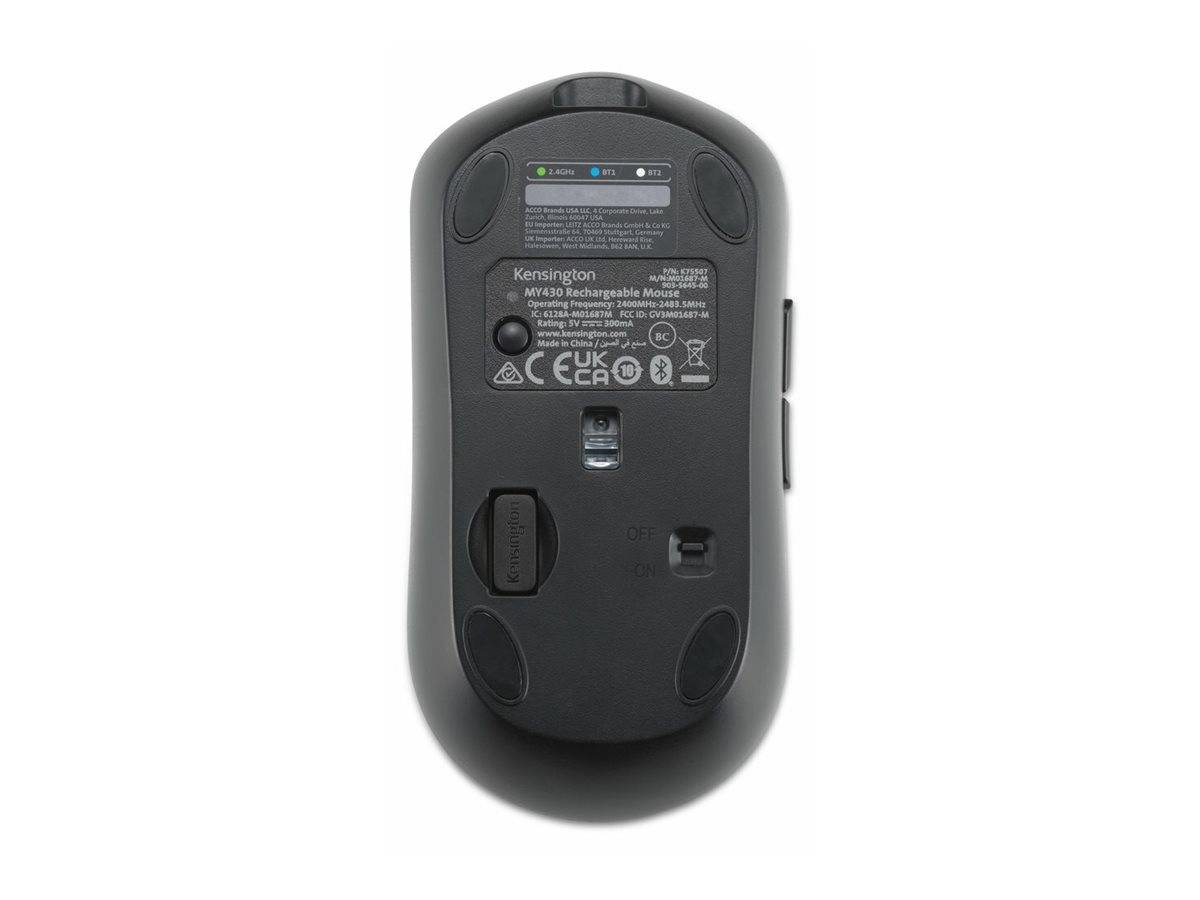 Kensington MY430 EQ - Maus - mehrere Geräte, wiederaufladbar - optisch - 6 Tasten - kabellos - 2.4 GHz, Bluetooth - kabe