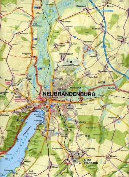 Fahrradkarte Neubrandenburg, Müritz, Feldberger Seen 1:75.000