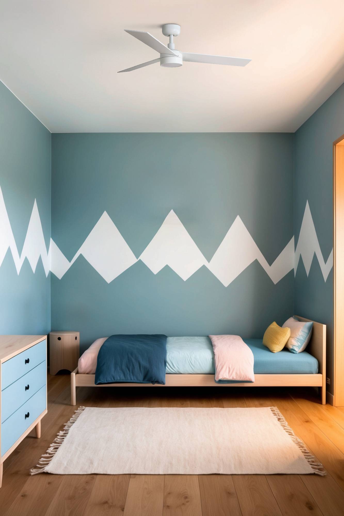 Energiespar Deckenventilator Rudder S Weiß mit LED