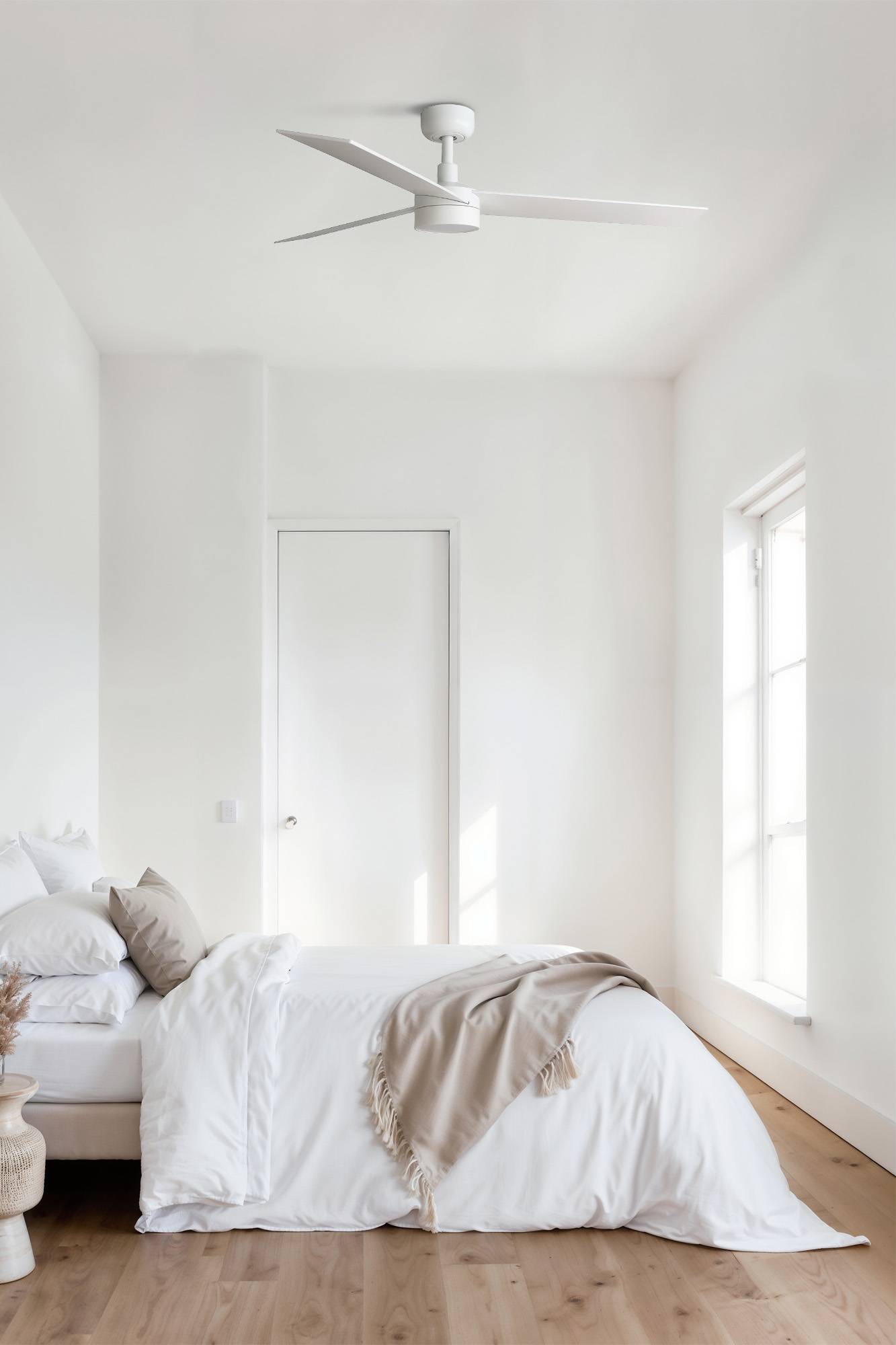 Energiespar Deckenventilator Rudder L Weiß mit LED