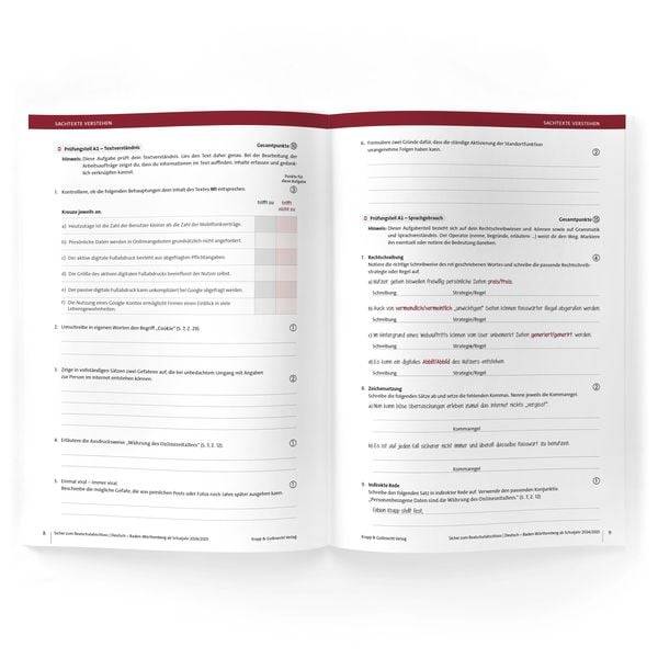 Sicher zum Realschulabschluss Deutsch Baden-Württemberg 2025 und 2026