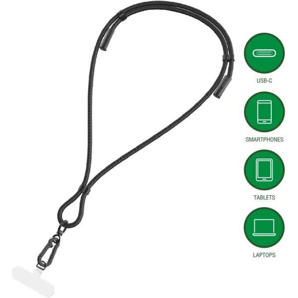 4smarts USB-C Handykette Necklace PhonoLace, schwarz