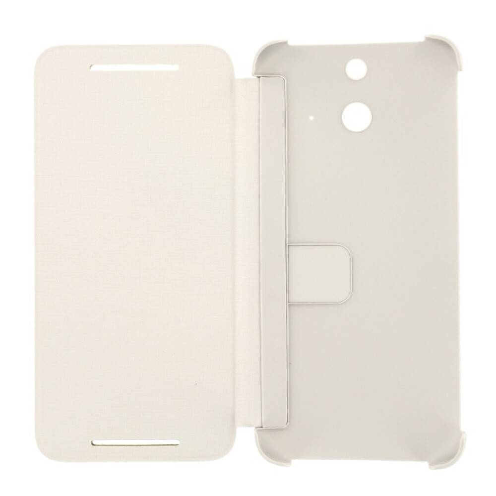 Original Flip Cover Handyhülle für HTC One E8 Weiß Schutz HCV980
