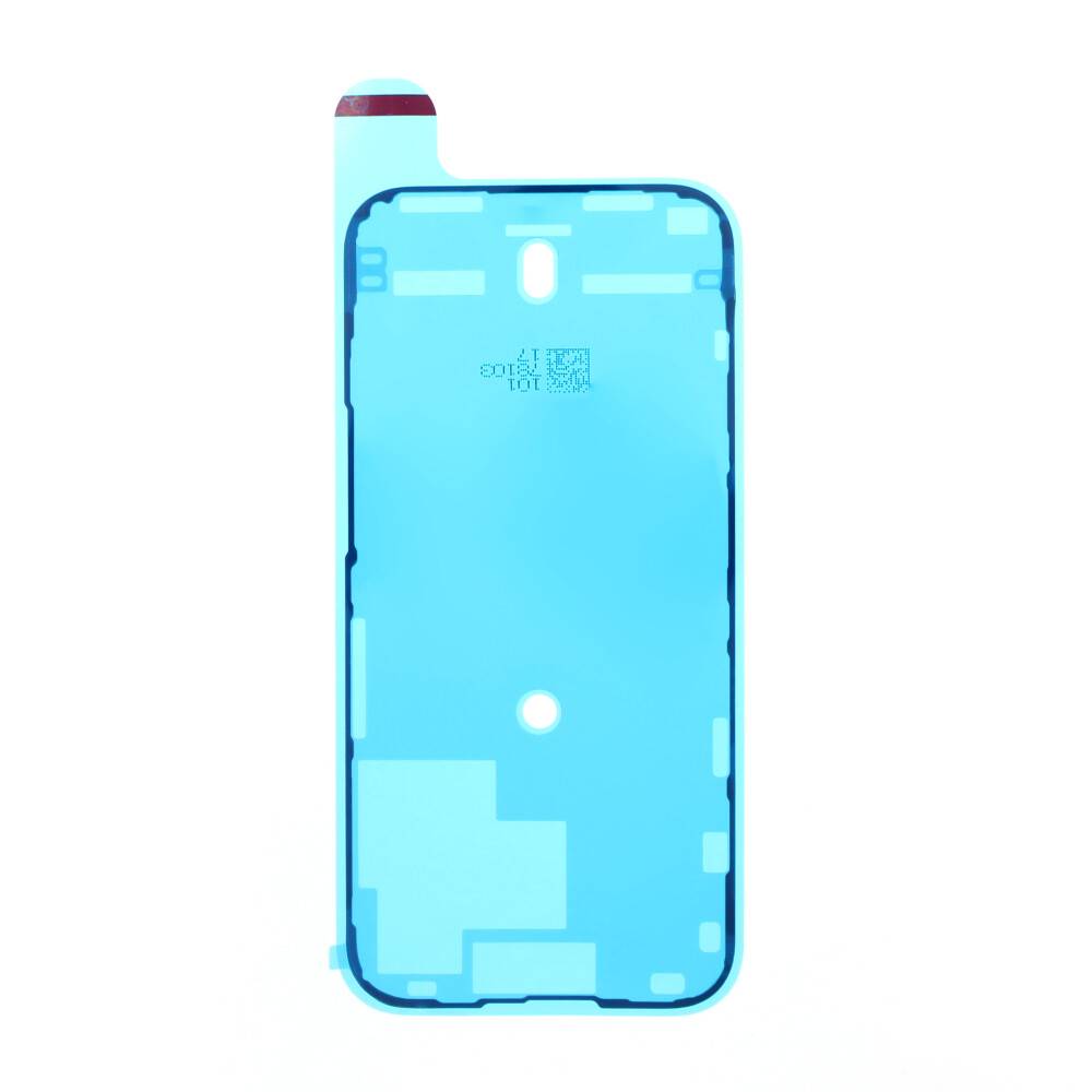 Blaue Klebefolie für Smartphone-Display mit oberer Lasche, isoliert auf weißem Hintergrund dargestellt.