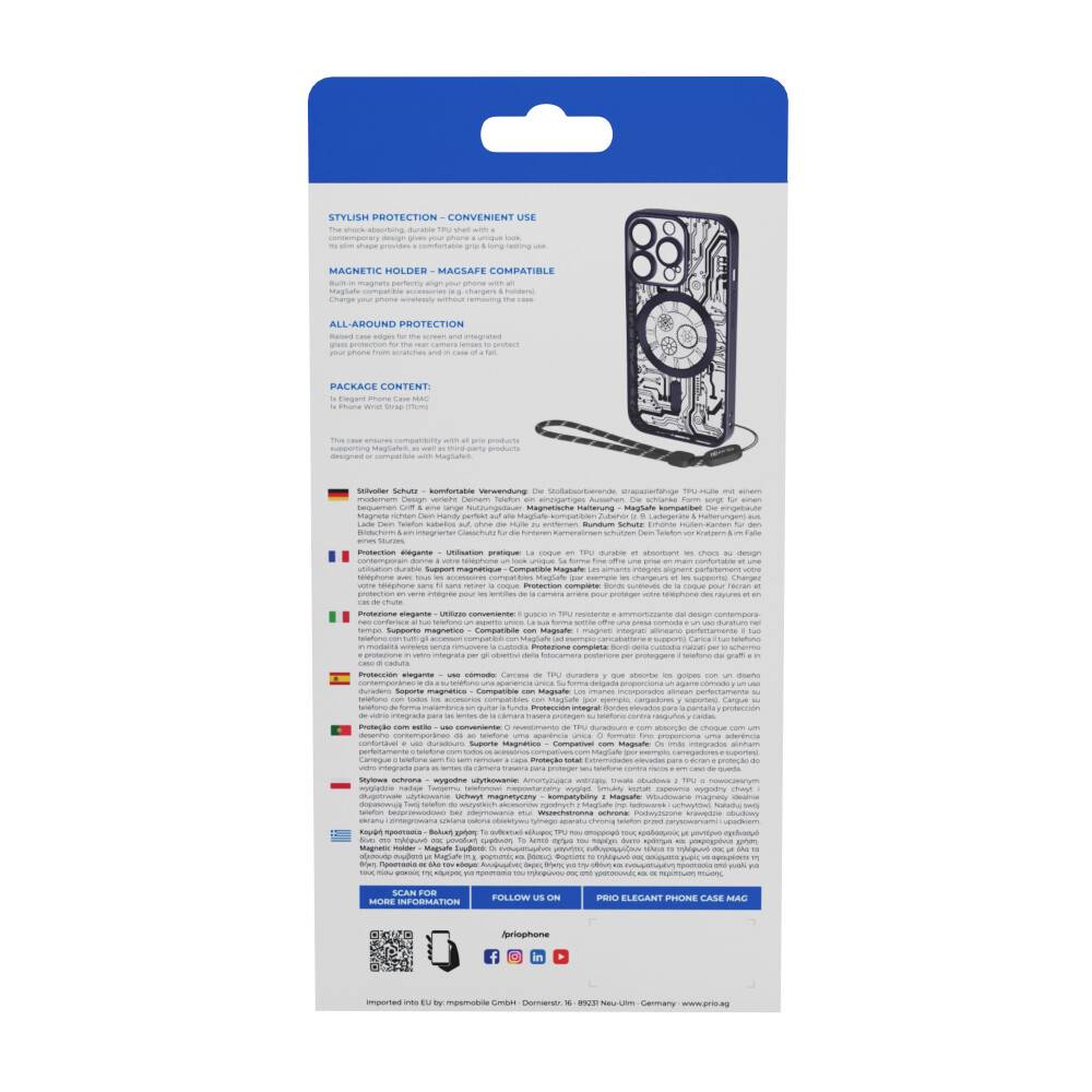 prio elegante Handyhülle MAG für iPhone 15 Pro Max schwarz