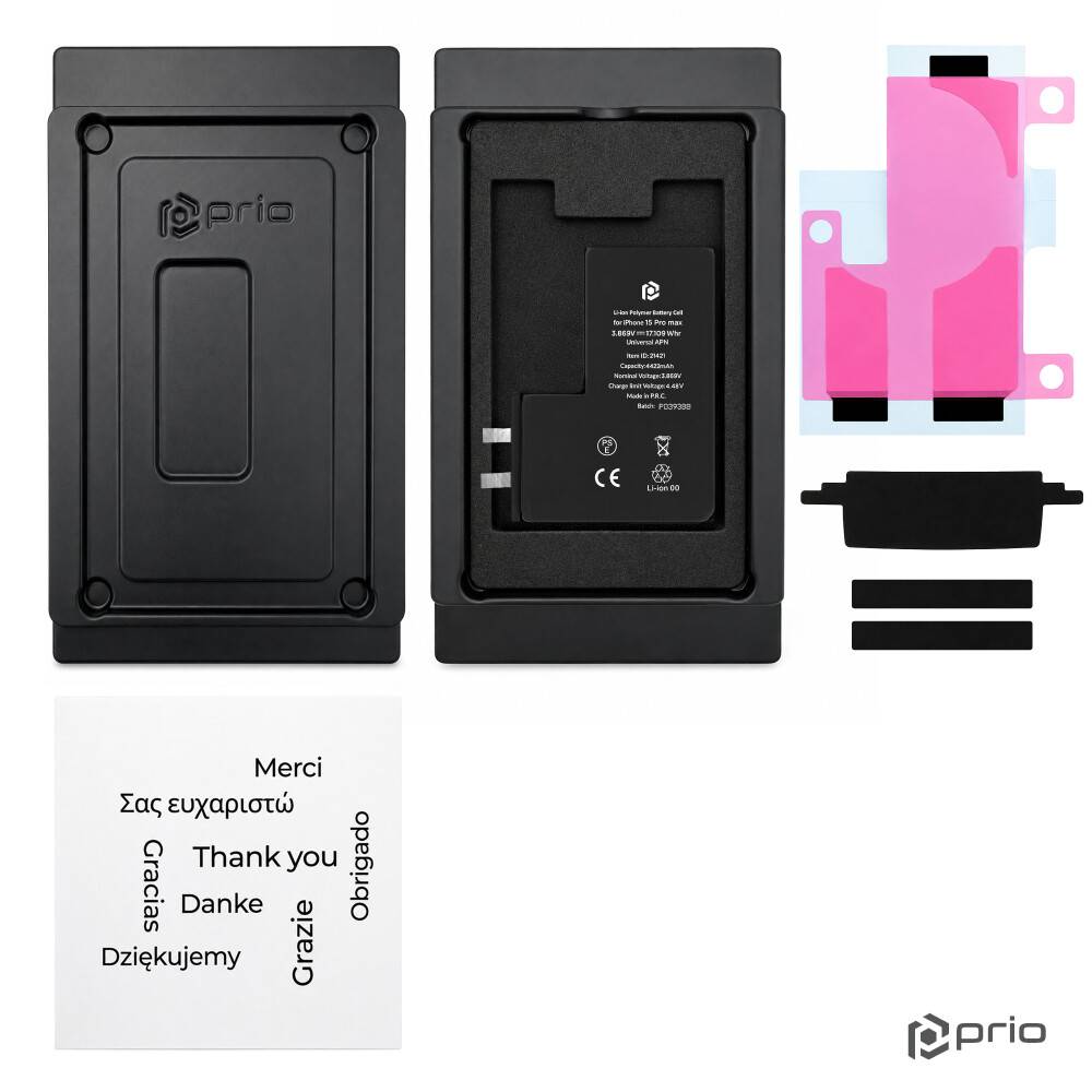 prio Akkuzelle für iPhone 15 Pro Max (ohne Flex-Kabel)