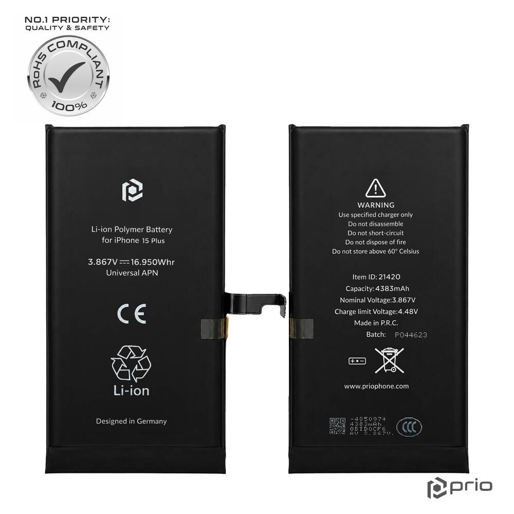 prio Akku für iPhone 15 Plus (Universal APN)