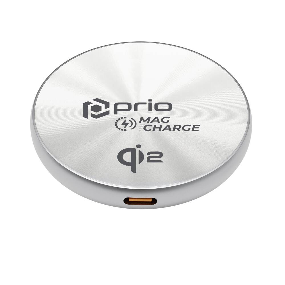 prio Magnetisches kabelloses Ladegerät MAG (USB C) silber