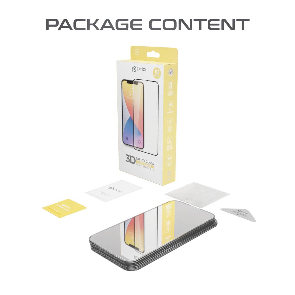 prio 10x 3D Panzerglas Schutzfolie für Samsung S24 schwarz