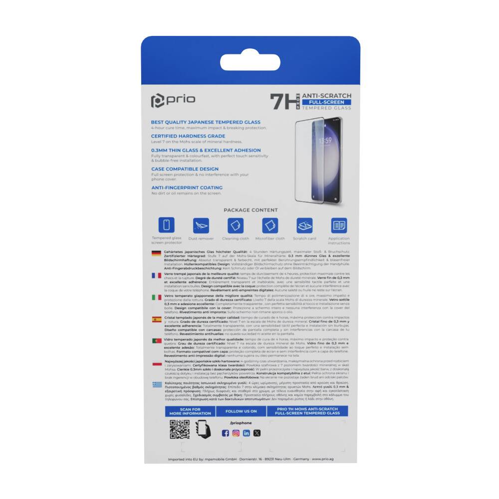 prio 3D Anti-Scratch Panzerglas für Samsung S24+ schwarz