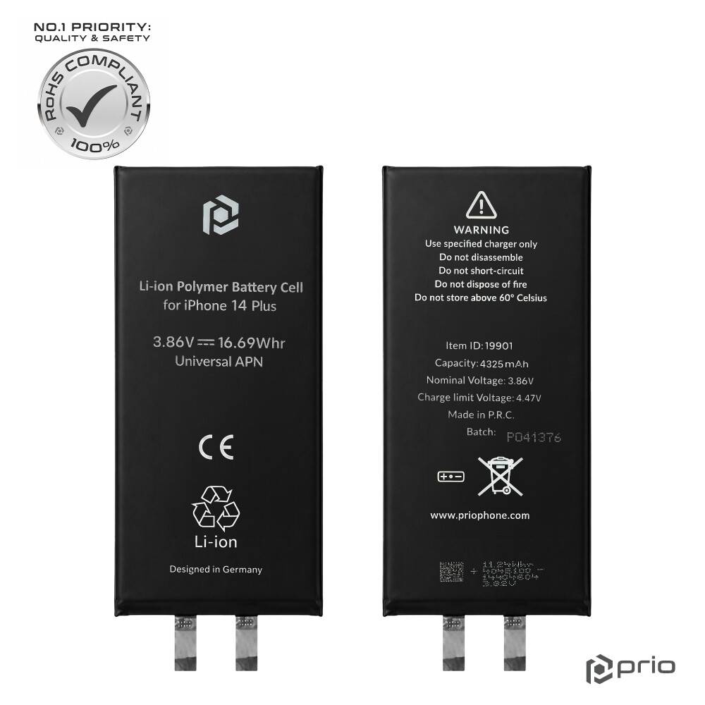 prio Akkuzelle für iPhone 14 Plus (ohne Flex-Kabel)