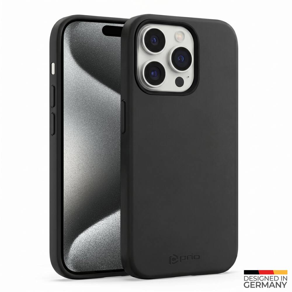 prio Silikonschutzhülle für iPhone 15 Pro (6,1 Zoll) schwarz
