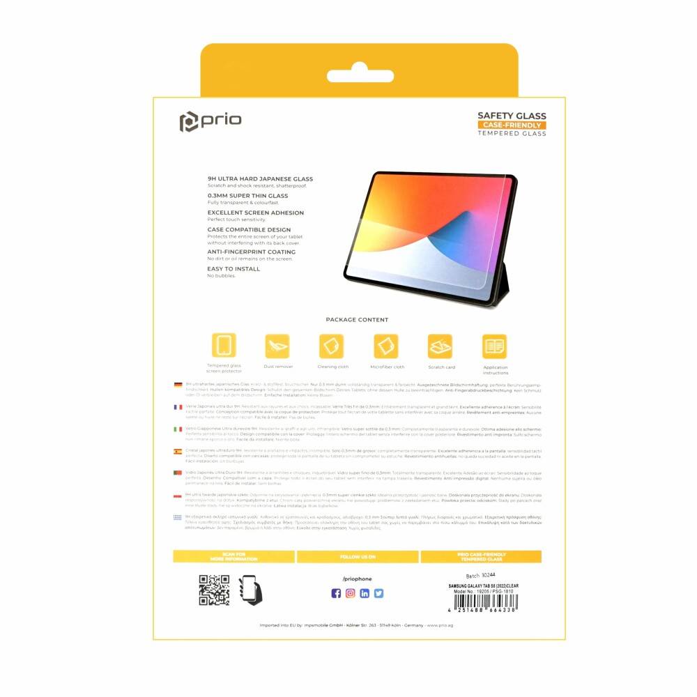 prio Displayschutzglas für Samsung Tab S8 (2022) transparent