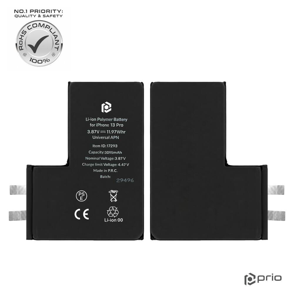 prio Akkuzelle für iPhone 13 Pro (ohne Flex-Kabel)