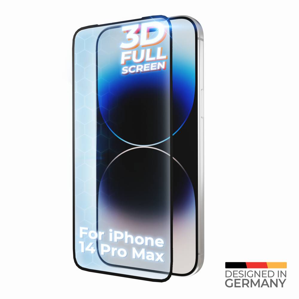 prio 3D Displayschutzglas für iPhone 14 Pro Max schwarz