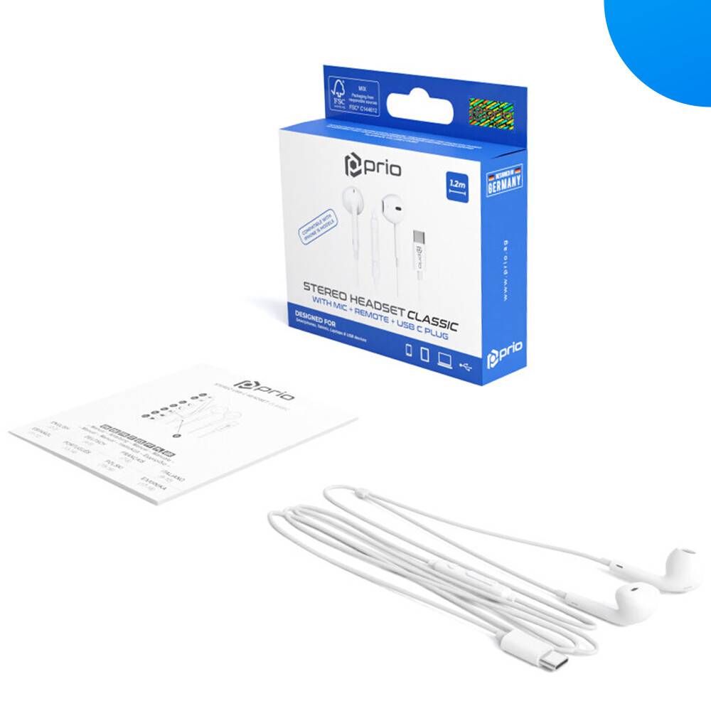 prio Stereo USB C Kopfhörer / Headset CLASSIC