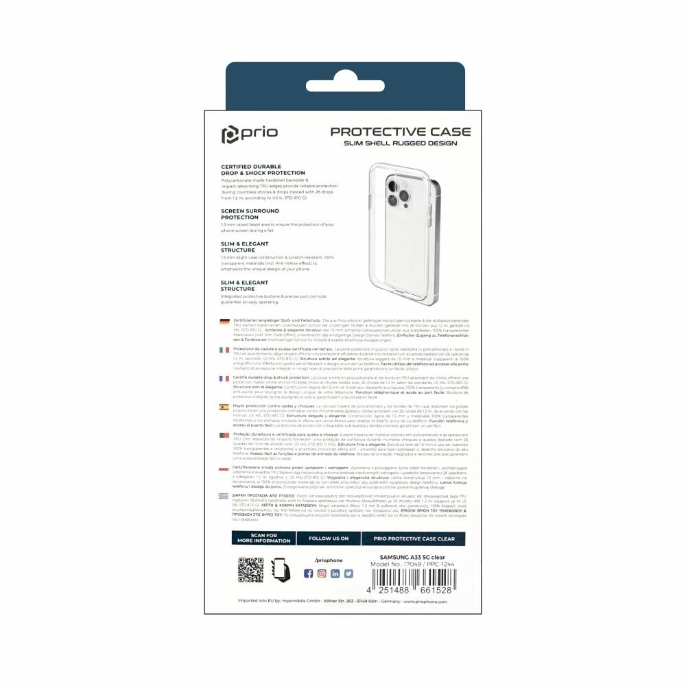 prio Schutzhülle (Case, Cover, Handytasche) für Samsung A33 5G klar