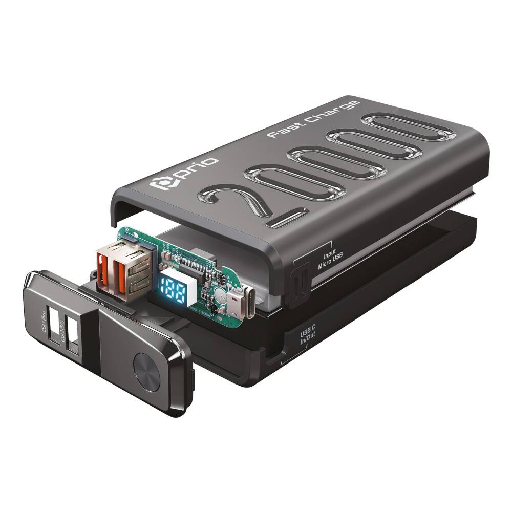 prio Schnelllade (22.5W SCP / 20W PD / QC3.0 ) Powerbank 20.000mAh schwarz