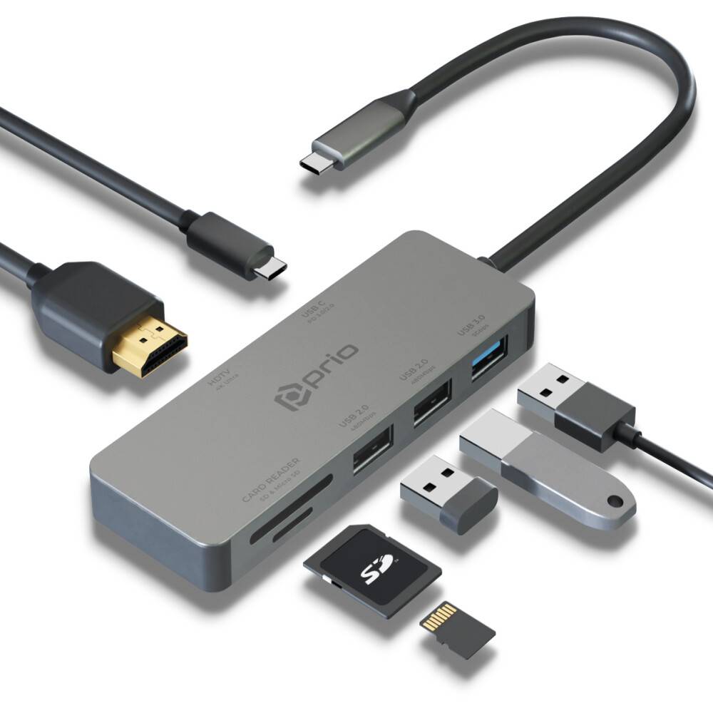 7-in-1 USB-C Hub Adapter – 4K HDMI, 87W PD, SD/TF, USB 3.0 für PC & Switch