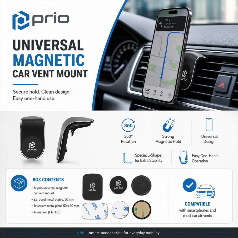 prio universelle magnetische KFZ-Halterung für Mobiltelefone