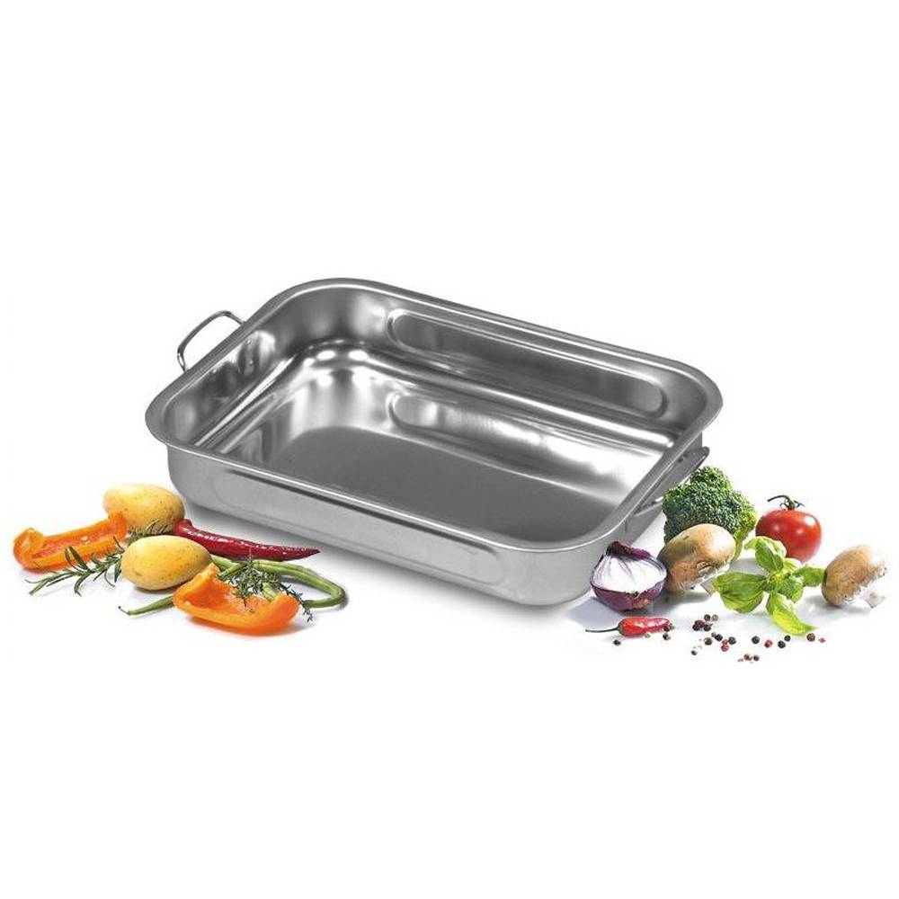 Krüger Vierkantpfanne Auflaufform aus rostfreiem Edelstahl 40cm