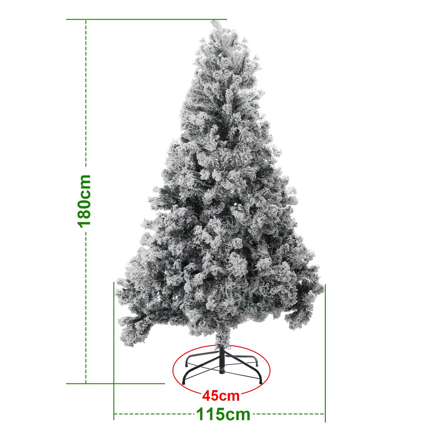 Weihnachtsbaum Beflockung Schneestaub Weihnachtsdekoration Kunstbaum 180cm mit Schneestaub
