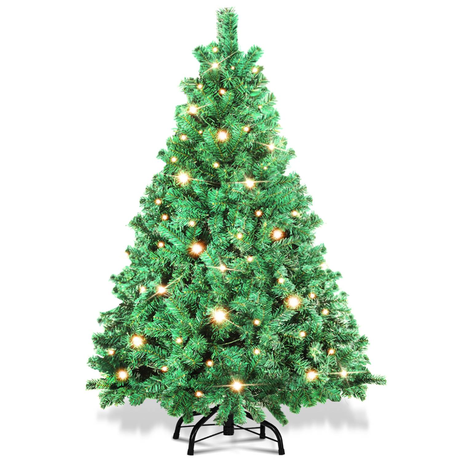 Weihnachtsbaum Beflockung Schneestaub Weihnachtsdekoration Kunstbaum 120cm mit warmweißen LED