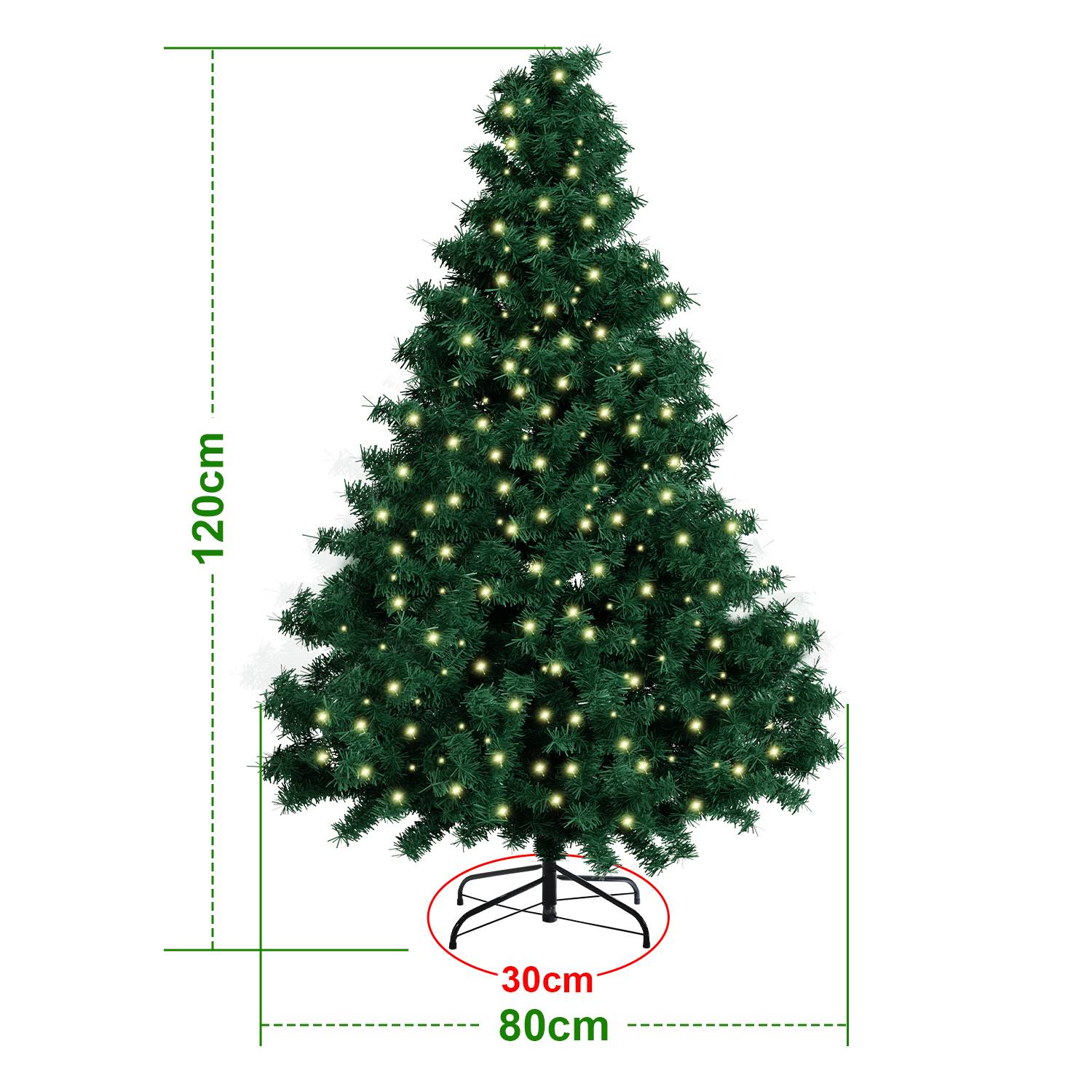 Weihnachtsbaum Beflockung Schneestaub Weihnachtsdekoration Kunstbaum 120cm mit warmweißen LED