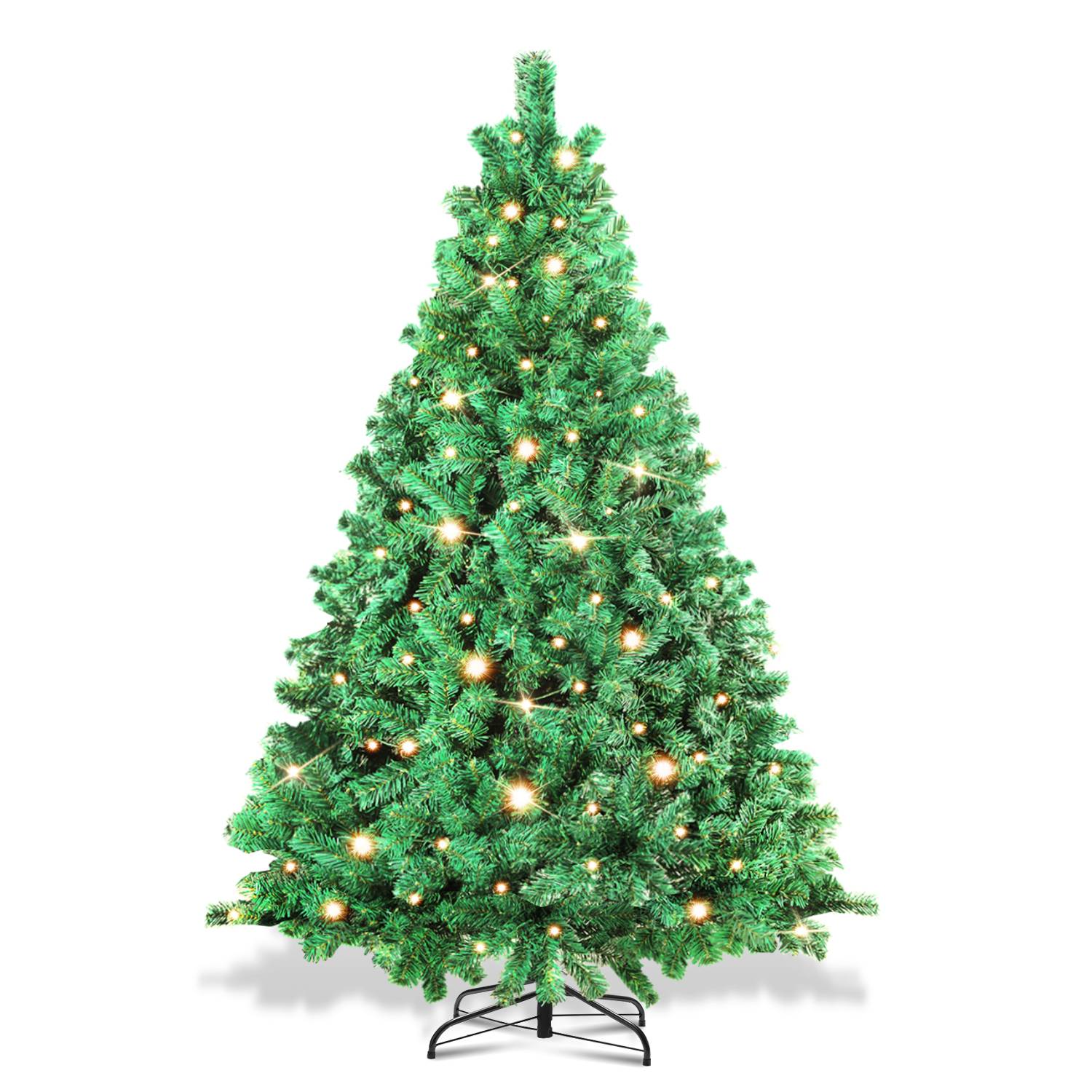Weihnachtsbaum Beflockung Schneestaub Weihnachtsdekoration Kunstbaum 150cm mit warmweißen LED