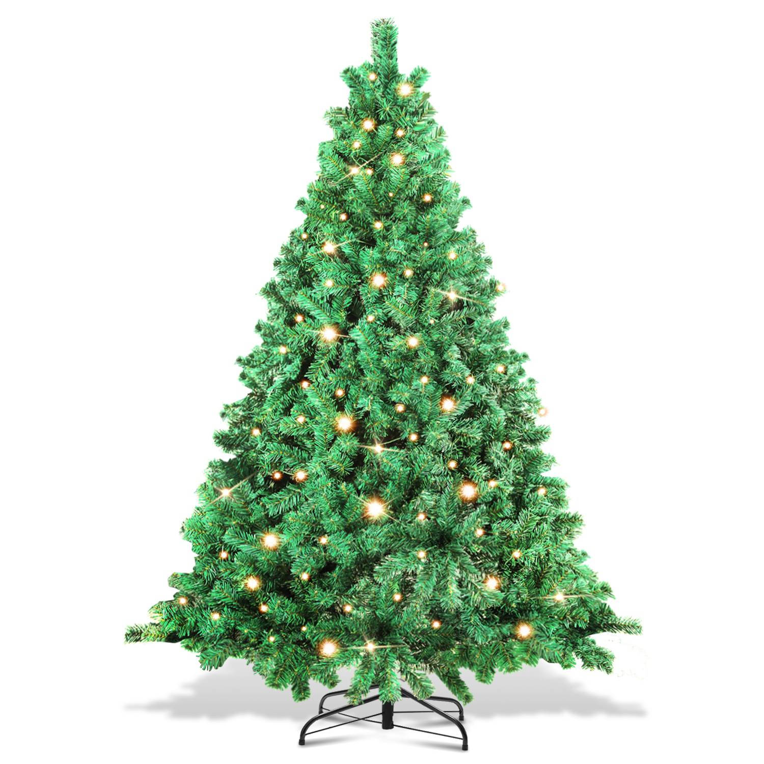 Weihnachtsbaum Beflockung Schneestaub Weihnachtsdekoration Kunstbaum 180cm mit warmweißen LED