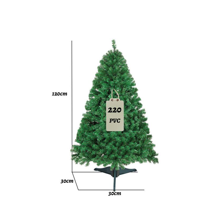 Künstlicher Weihnachtsbaum 120cm Tannenbaum Christbaum Kunstbaum Dekobaum mit Baumständer Weihnachtsdeko Grün PVC