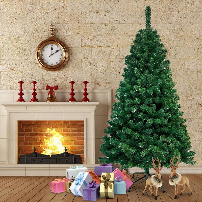 Künstlicher Weihnachtsbaum 180cm Tannenbaum Christbaum Kunstbaum Dekobaum mit Baumständer Weihnachtsdeko Grün PVC