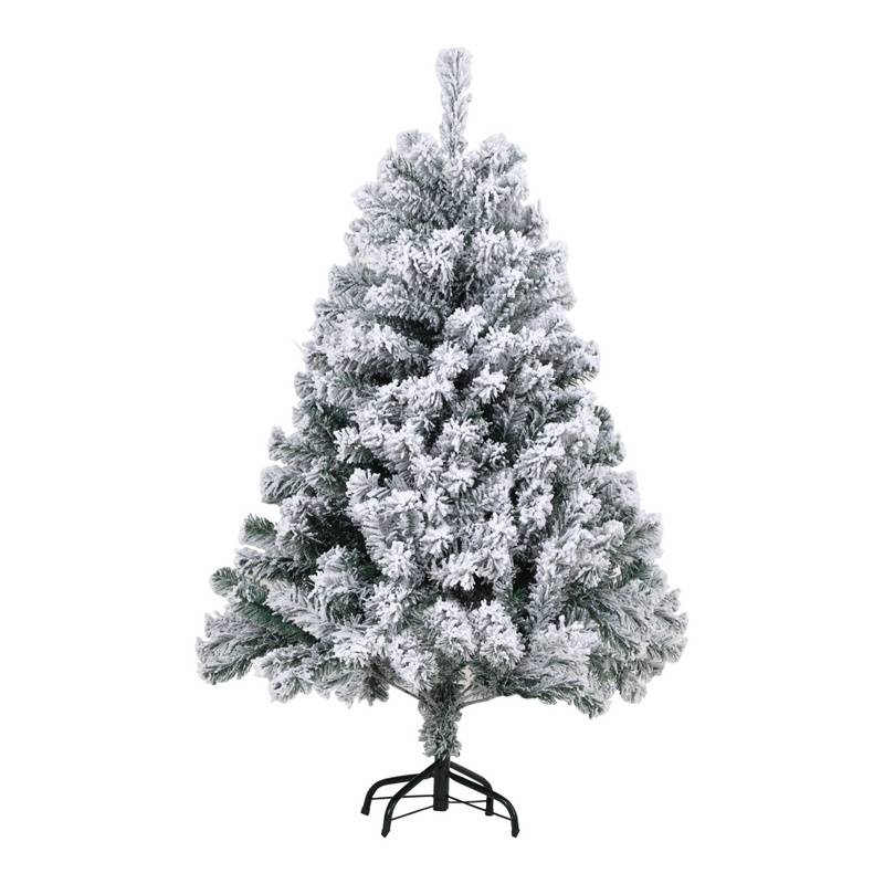 120cm Künstlicher Weihnachtsbaum mit Weiß Schneeflocken Tannenbaum für Weihnachten-Dekoration, (Ø ca. 80 cm) mit 340 Spitzen und Schnellaufbau Kla