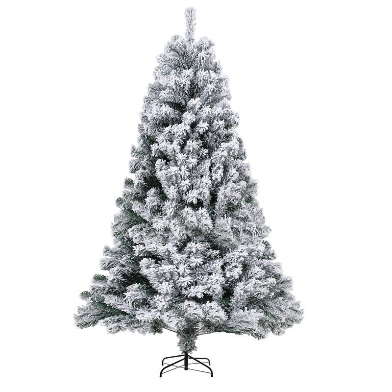 180cm Künstlicher Weihnachtsbaum mit Weiß Schneeflocken Tannenbaum für Weihnachten-Dekoration, (Ø ca. 115 cm) mit 860 Spitzen und Schnellaufbau Kl