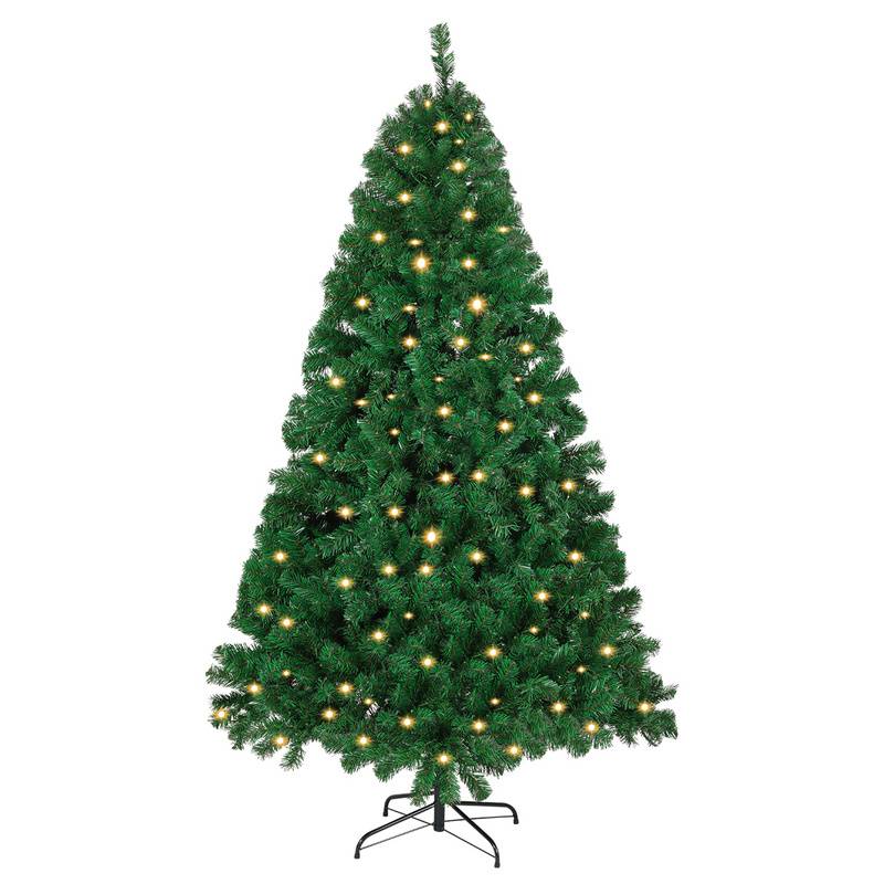 180cm Künstlicher Weihnachtsbaum mit Beleuchtung LED Tannenbaum für Weihnachten-Dekoration, aus PE und PVC,(Ø ca. 115 cm) mit 860 Spitzen