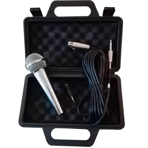 Dynamisches Mikrofon silber Gesang & Bühne + Koffer + 5m Kabel XLR KLINKE Mic Set Micro Gesangs Mikro dynamisch Dynamisches Mikrofon silber Gesang & Bühne + Koffer + 5m Kabel XLR KLINKE Mic Set Micro Gesangs Mikro dynamisch