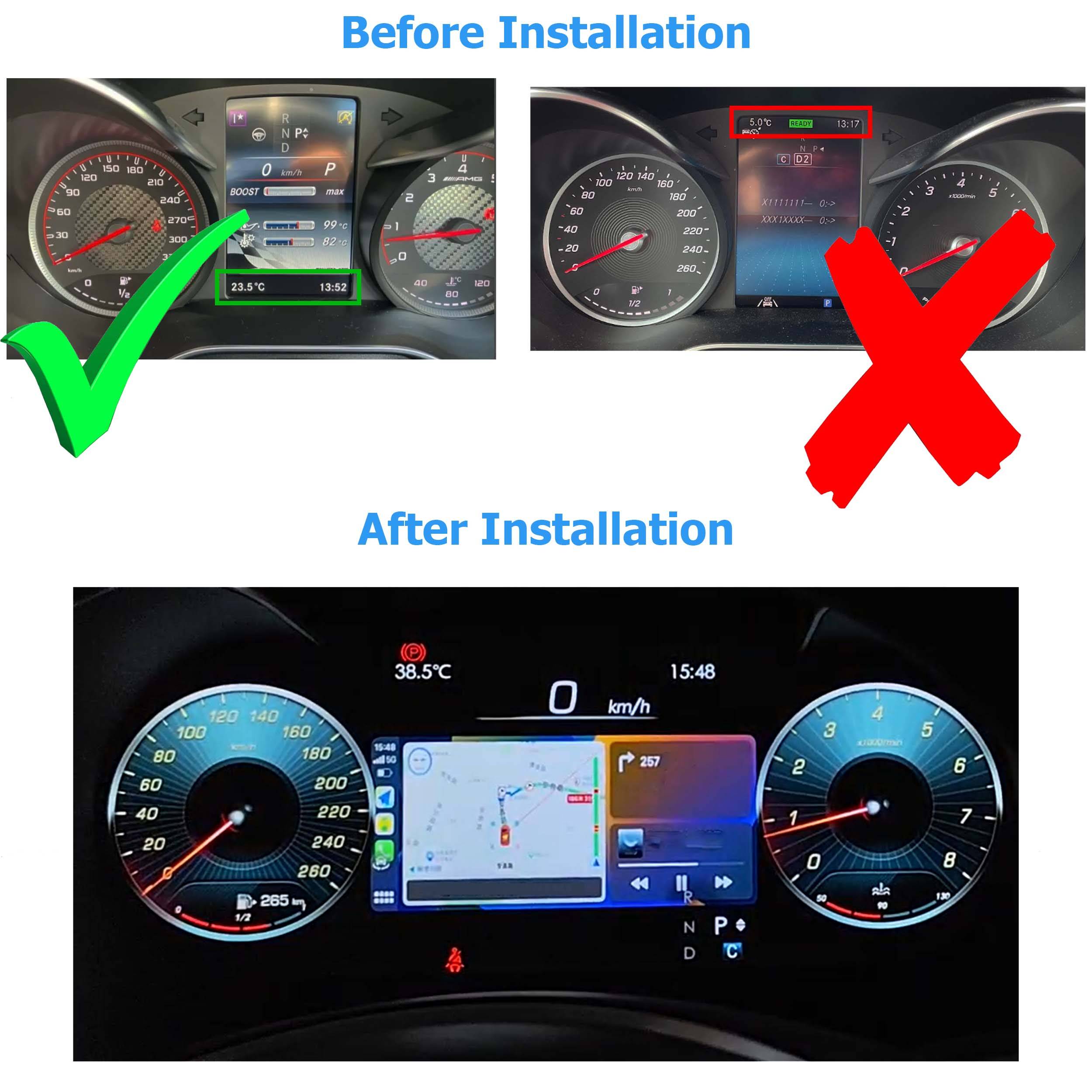 Für Mercedes C / GLC W205 A205 C205 S205 X253 C253 Digital Tacho Kombiinstrument