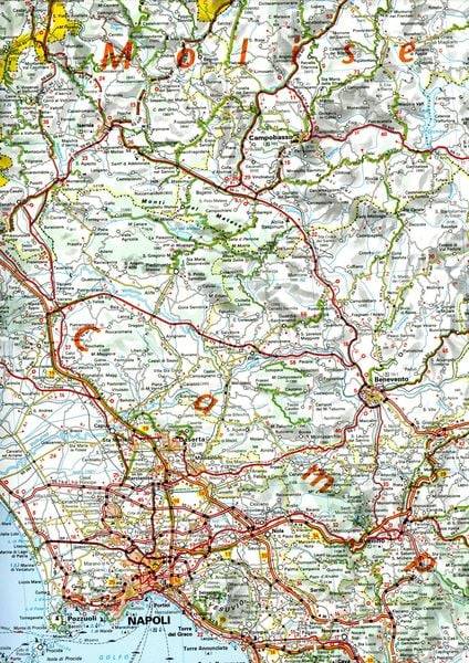 Michelin Molise, Kampanien, Apulien, Basilikata, Kalabrien. Straßen- und Tourismuskarte 1:400.000