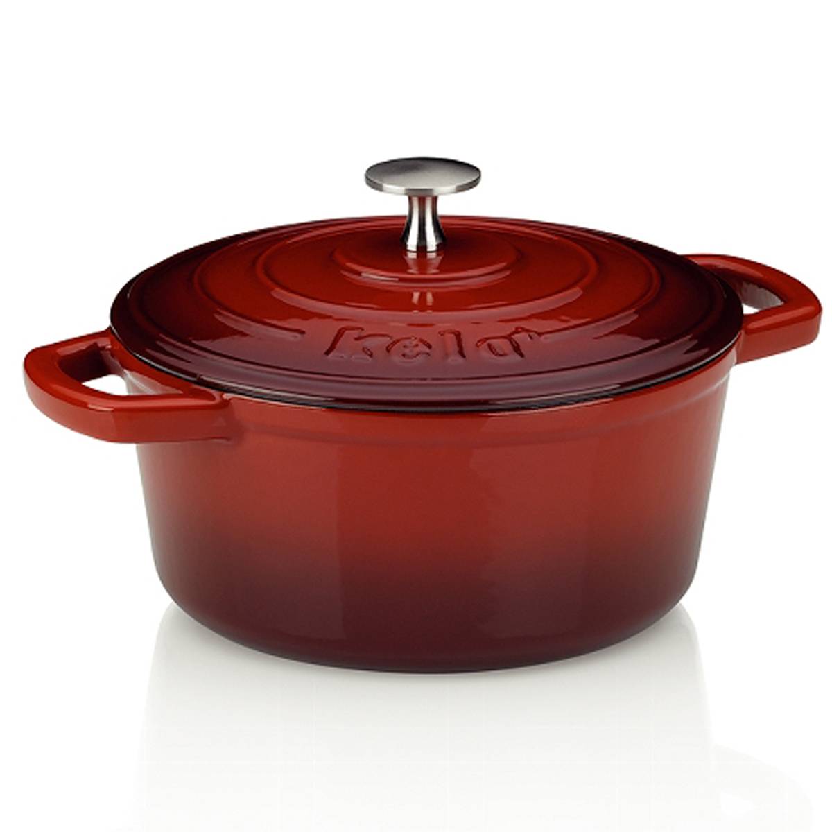 Kela Bräter Calido Rund aus Gusseisen mit Emaillenbeschichtung H 10cm