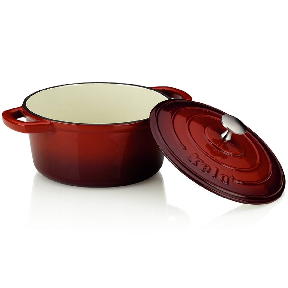 Kela Bräter Calido Rund aus Gusseisen mit Emaillenbeschichtung H 10cm